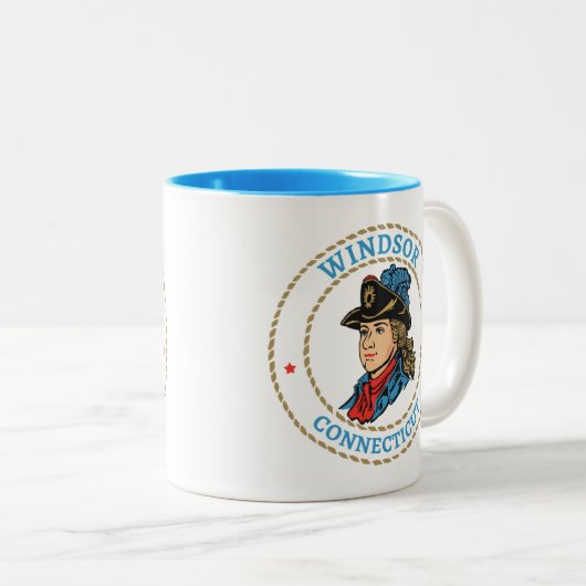 Windsor Connecticut Colonial Zweifarbige Tasse (VorderseiteRechts)