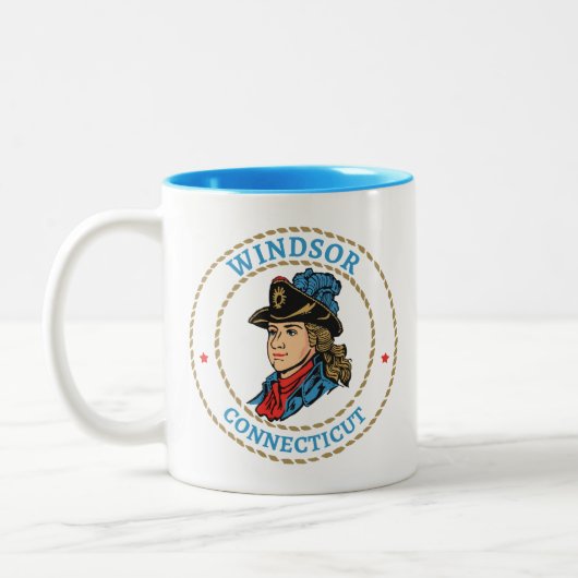 Windsor Connecticut Colonial Zweifarbige Tasse (Links)