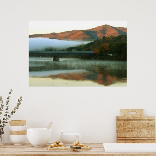 Windsor Cornish Bridge Mount Ascutney Sunrise Poster (Küche)