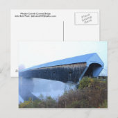 Windsor Cornish Covered Bridge in Nebel Postkarte (Vorne/Hinten)