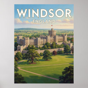 Windsor England Schloss und Parklandschaft Poster