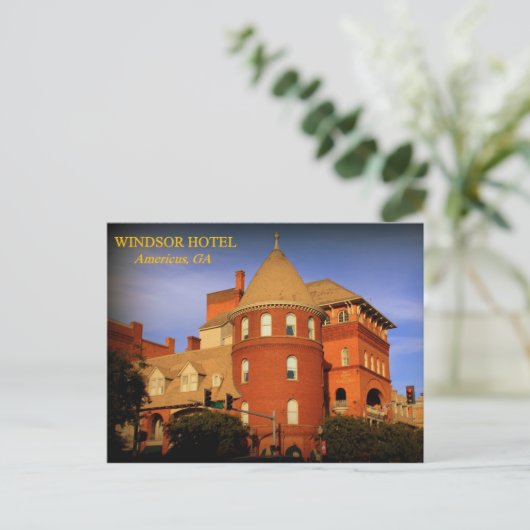 WINDSOR HOTEL, AMERICUS, GA POSTKARTE (Stehend Vorderseite)