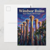 Windsor Ruinen Mississippi Postkarte (Vorne/Hinten)