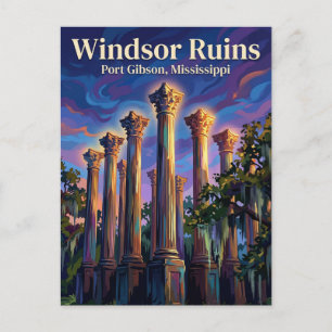 Windsor Ruinen Mississippi Postkarte