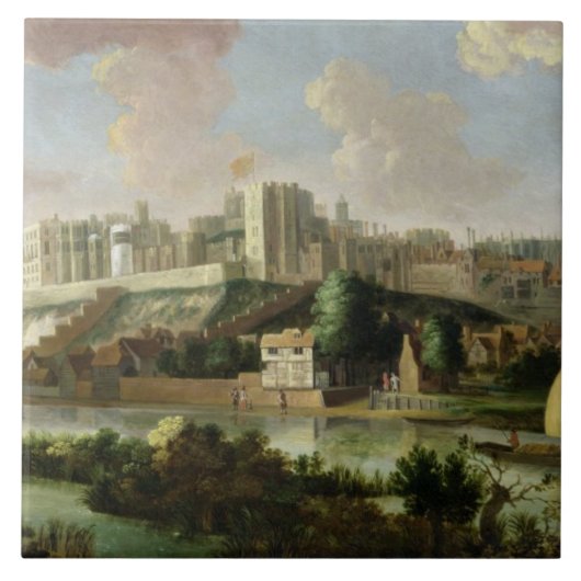 Windsor Schloss gesehen von der Themse, c.1700 (Öl Fliese (Vorderseite)