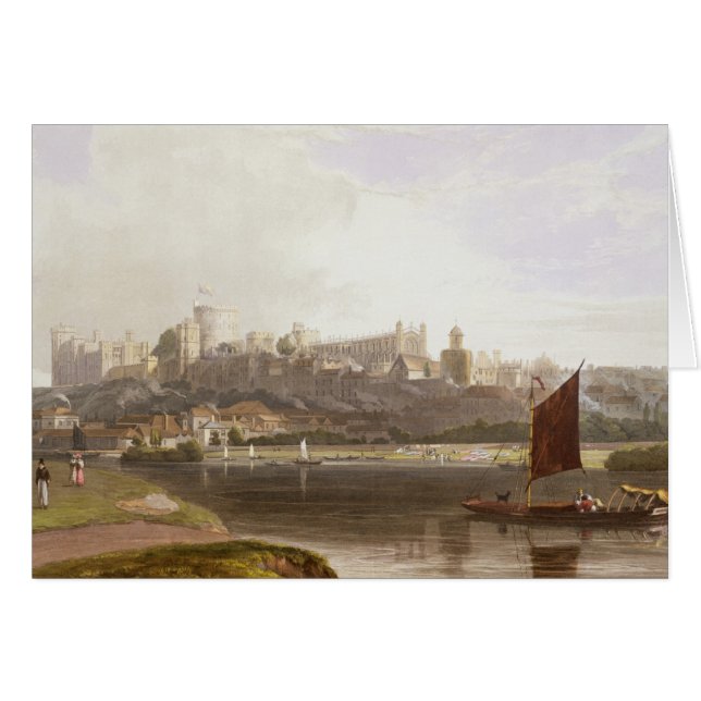 Windsor Schloss von der Fluss-Wiese auf der Themse (Vorderseite (Horizontal))