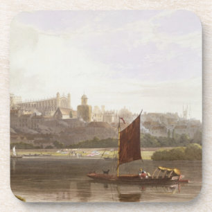 Windsor Schloss von der Fluss-Wiese auf der Themse Untersetzer