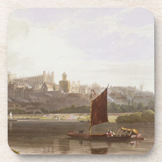 Windsor Schloss von der Fluss-Wiese auf der Themse Untersetzer (Vorderseite)