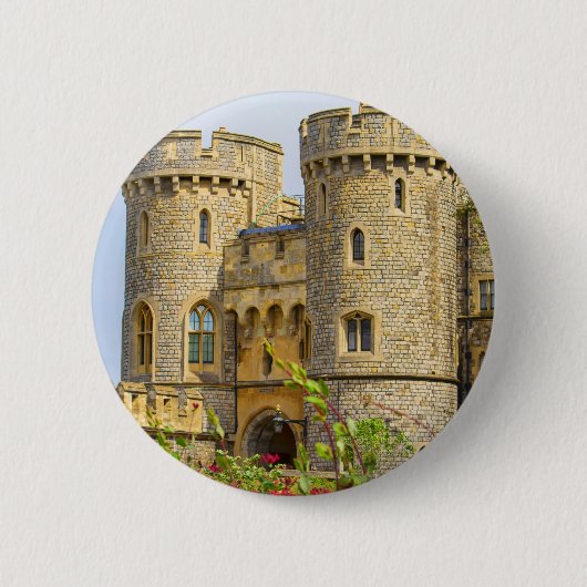 Windsor-Schloss zur Frühjahrszeit Button (Vorderseite)