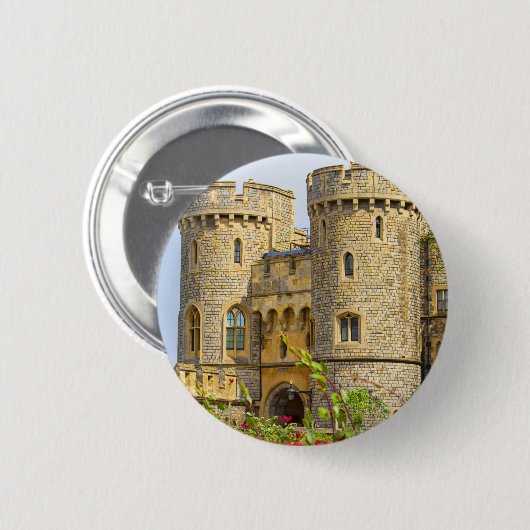 Windsor-Schloss zur Frühjahrszeit Button (Vorne & Hinten)
