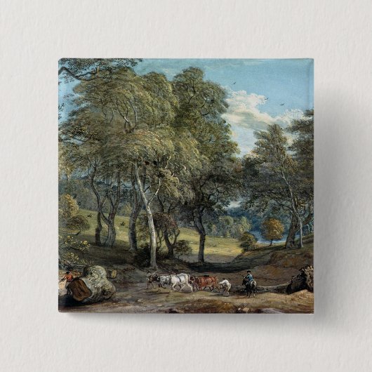 Windsor Wald mit den Ochsen, die Bauholz, 1798 Button (Vorderseite)