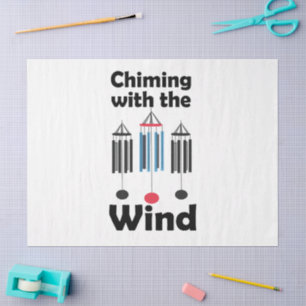Windspiel-Design, das mit der Windmusik erklingt Seidenpapier