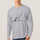 Windsurf erhöhte schwarze Kontur T-Shirt (Vorderseite)