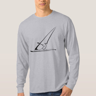 Windsurf erhöhte schwarze Kontur T-Shirt