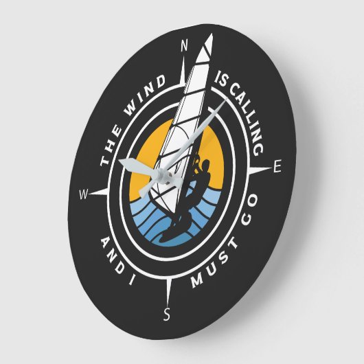 Windsurf, the wind is calling and I must go Große Wanduhr (Winkel)