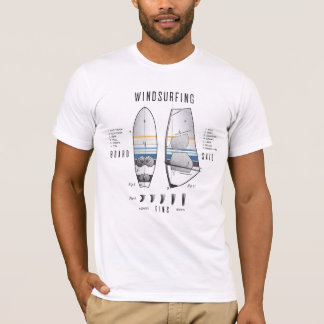 Windsurfausrüstung Board, Segel und Fins Lexicon T-Shirt