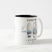 Windsurfausrüstung Board, Segel und Fins Lexicon Zweifarbige Tasse (VorderseiteRechts)