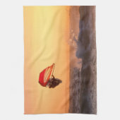 Windsurfen bei Sunset Surfer Segelboarden Geschirrtuch (Vertikal)