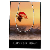 Windsurfen bei Sunset Surfer Segelboarden Mittlere Geschenktüte (Rückseite)