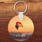 Windsurfen bei Sunset Surfer Segelboarden Schlüsselanhänger (Vorderseite)