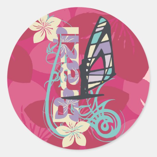 Windsurfen Brasilien T - Shirt und Geschenke Runder Aufkleber (Vorderseite)