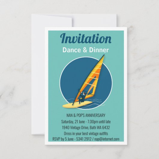 Windsurfen Einladung (Vorderseite)