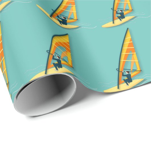 Windsurfen Geschenkpapier (Rolleneckpunkt)