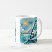 Windsurfen in einem See Kaffeetasse (VorderseiteRechts)