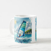 Windsurfen in einem See Kaffeetasse (Vorderseite Links)