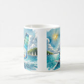 Windsurfen in einem See Kaffeetasse (Mittel)