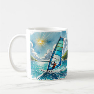 Windsurfen in einem See Kaffeetasse