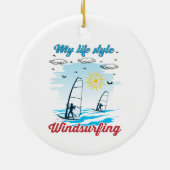 Windsurfen ist mein Keramik-Ornament im Lebensgefü Keramik Ornament (Hinten)