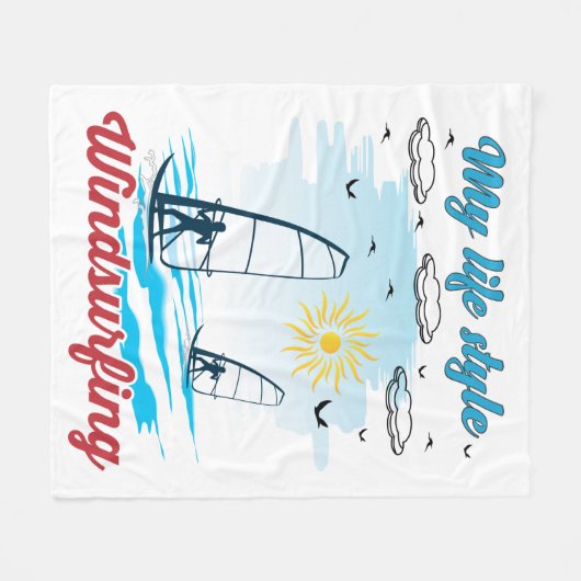 Windsurfen ist mein Lebensgefühl Fleece Blanket (Vorderseite (Horizontal))