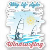 Windsurfen ist mein Lebensstil Aufkleber (Vorderseite)