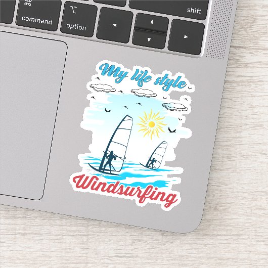 Windsurfen ist mein Lebensstil Aufkleber (Detail)