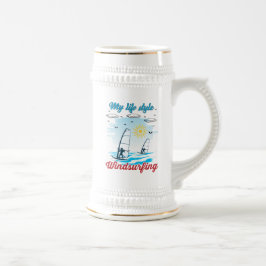Windsurfen ist mein Lebensstil Bierglas