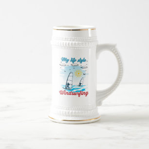 Windsurfen ist mein Lebensstil Bierglas