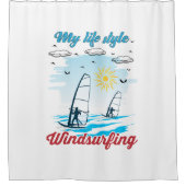 Windsurfen ist mein Lebensstil Duschvorhang (Vorderseite)