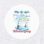 Windsurfen ist mein Lebensstil Etiketten (Design 1)