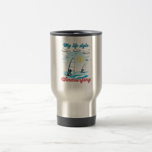 Windsurfen ist mein Lebensstil Reisebecher (Mittel)