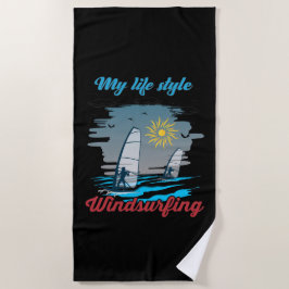 Windsurfen ist mein Lebensstil Strandtuch