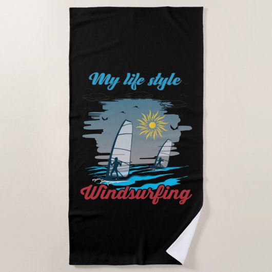 Windsurfen ist mein Lebensstil Strandtuch (Vorderseite)