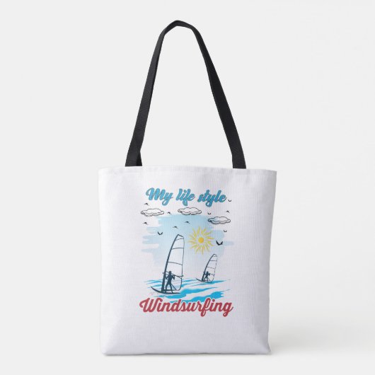 Windsurfen ist mein Lebensstil Tasche (Rückseite)