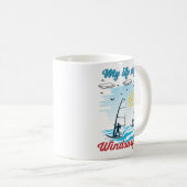 Windsurfen ist mein Mattierter Glass-Kaffee im Leb Kaffeetasse (VorderseiteRechts)
