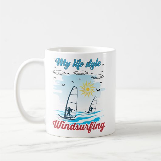 Windsurfen ist mein Mattierter Glass-Kaffee im Leb Kaffeetasse (Links)