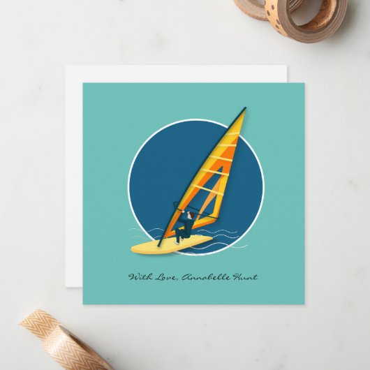 Windsurfen Mitteilungskarte (Vorderseite/Rückseite Beispiel)