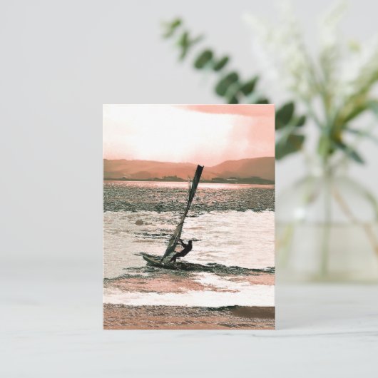 WINDSURFEN POSTKARTE (Stehend Vorderseite)