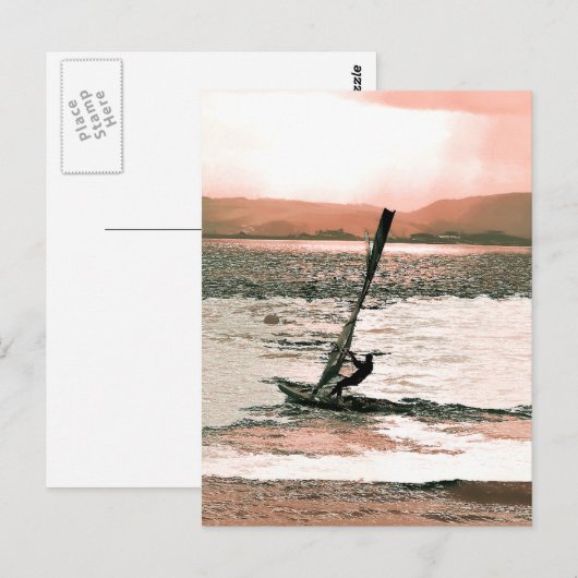 WINDSURFEN POSTKARTE (Vorne/Hinten)