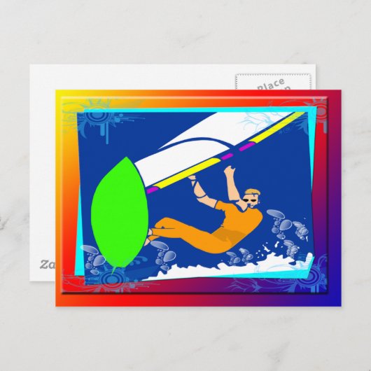 Windsurfen Postkarte (Vorne/Hinten)