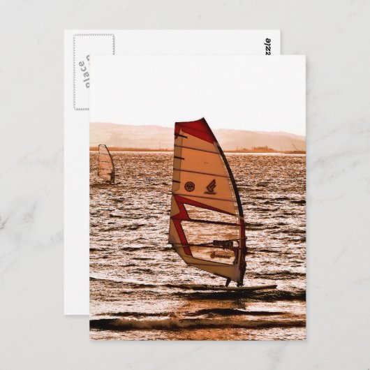 WINDSURFEN POSTKARTE (Vorne/Hinten)